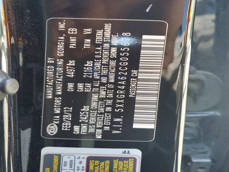 Aukcja sprzedaży 2012 Kia Optima, vin: 5XXGR4A62CG055678, numer aukcji: 63744696