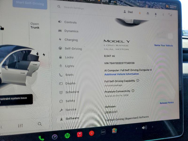 64080186 :رقم المزاد ، 7SAYGDEE5TF349139 vin ، 2026 Tesla Model Y مزاد بيع