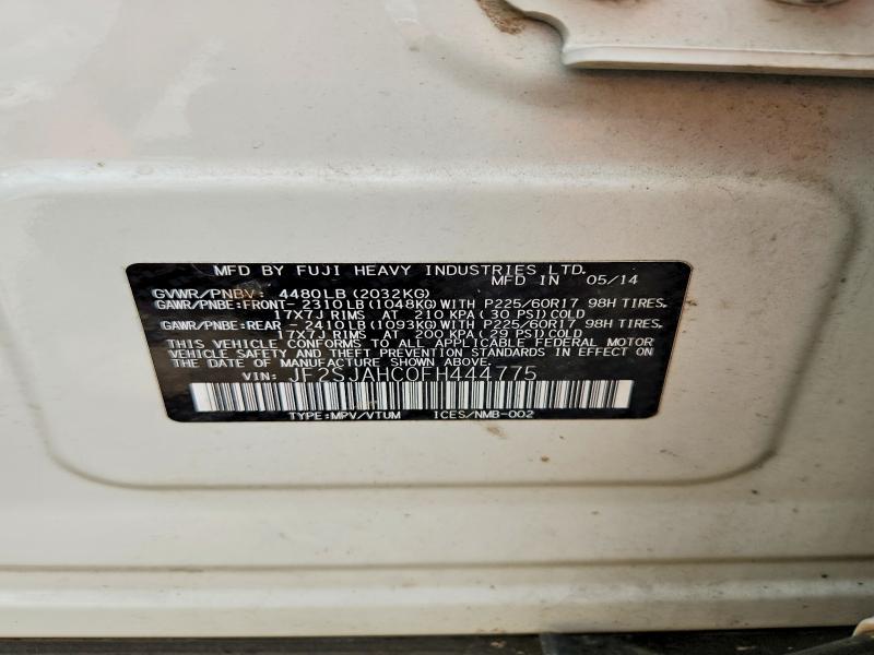 Продажа на аукционе авто 2015 Subaru Forester, vin: JF2SJAHC0FH444775, номер лота: 63439946