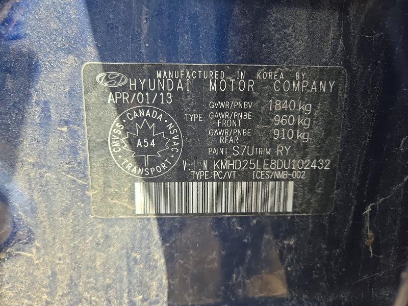 65281506 :رقم المزاد ، KMHD25LE8DU102432 vin ، 2013 Hyundai Elantra Gt مزاد بيع