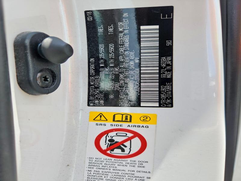 63443886 :رقم المزاد ، JTJGZKCA5J2003404 vin ، 2018 Lexus Rx مزاد بيع
