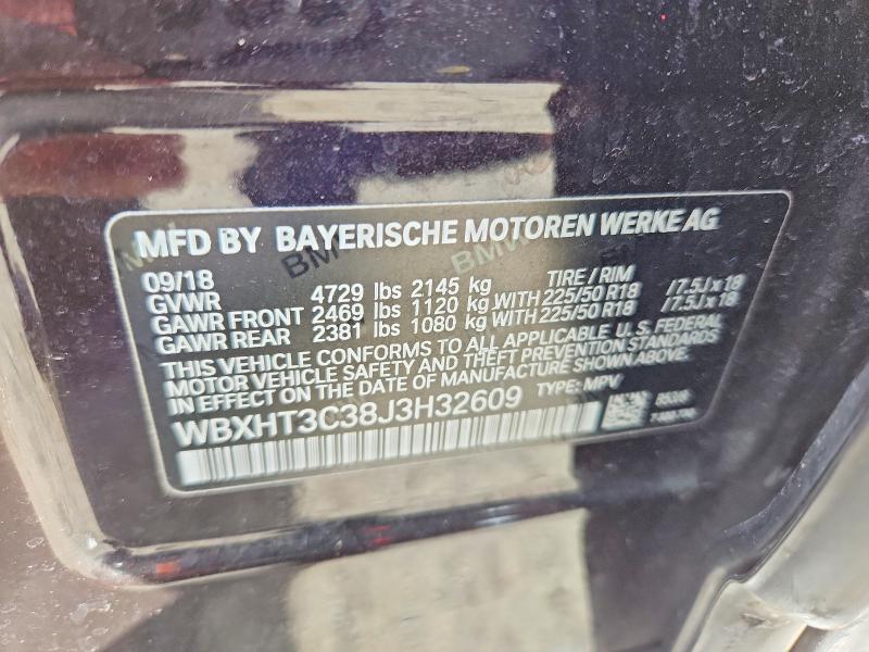 Aukcja sprzedaży 2018 Bmw X1, vin: WBXHT3C38J3H32609, numer aukcji: 64088826