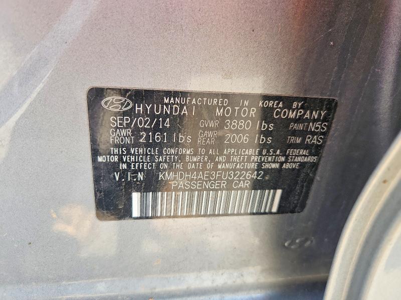 Продаж на аукціоні авто 2015 Hyundai Elantra, vin: KMHDH4AE3FU322642, номер лоту: 66229196