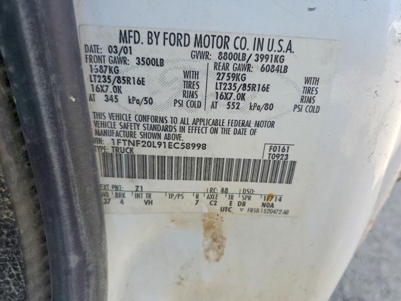 Продаж на аукціоні авто 2001 Ford F250, vin: 1FTNF20L91EC58998, номер лоту: 63683996
