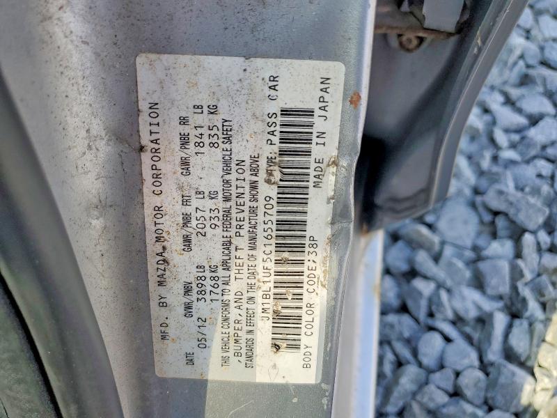 Продажа на аукционе авто 2012 Mazda 3, vin: JM1BL1UF5C1655709, номер лота: 66735686