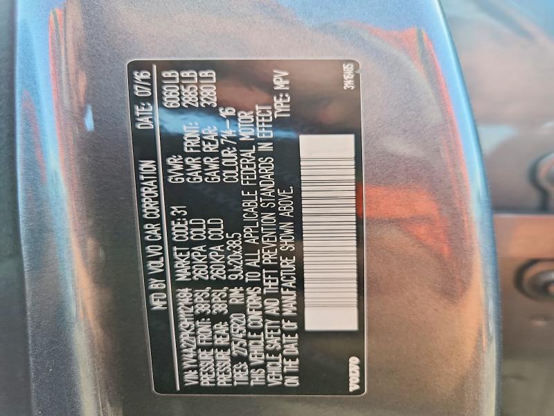 2017 Volvo Xc90 მანქანა იყიდება აუქციონზე, vin: YV4A22PK9H1121484, აუქციონის ნომერი: 64947036
