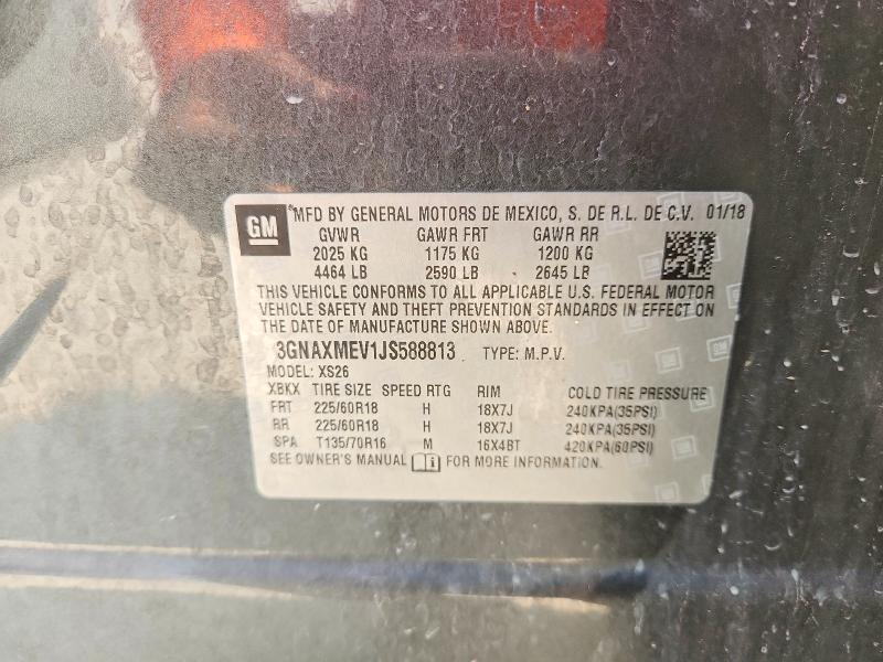 Aukcja sprzedaży 2018 Chevrolet Equinox, vin: 3GNAXMEV1JS588813, numer aukcji: 66687116