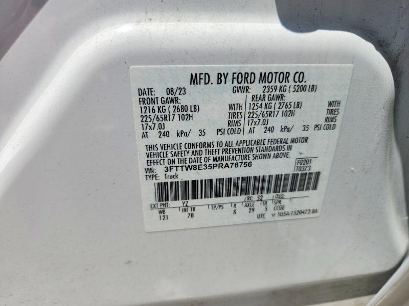 66068296 :رقم المزاد ، 3FTTW8E35PRA76756 vin ، 2023 Ford Maverick مزاد بيع