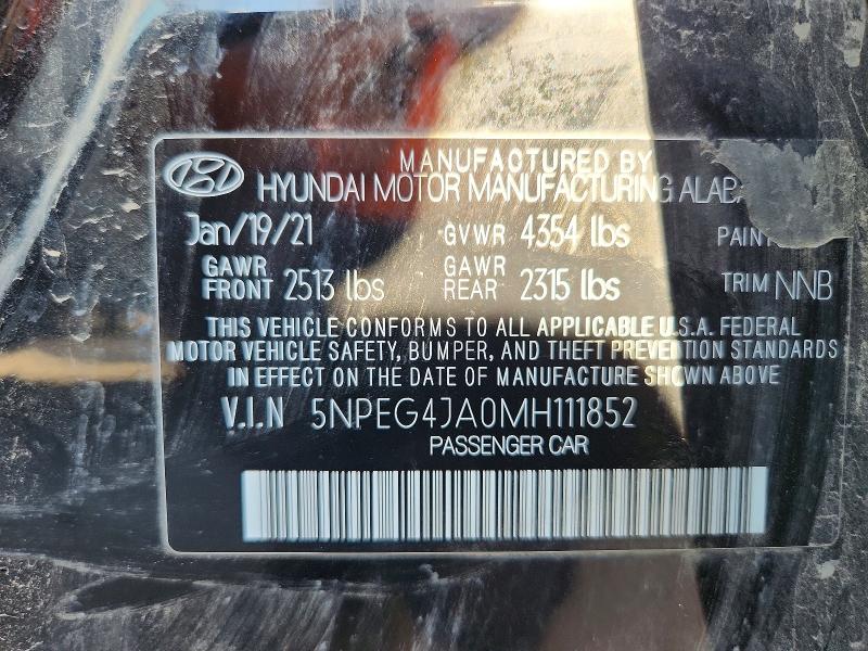 Aukcja sprzedaży 2021 Hyundai Sonata, vin: 5NPEG4JA0MH111852, numer aukcji: 66639946