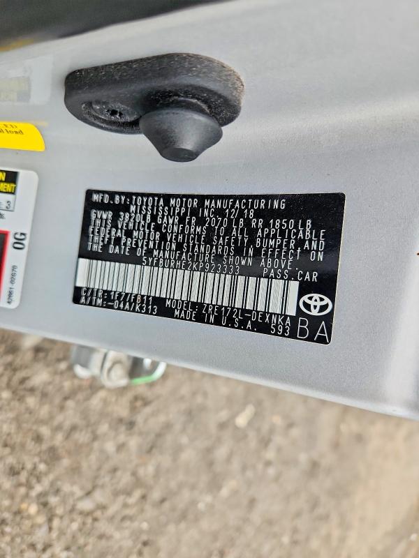 Aukcja sprzedaży 2019 Toyota Corolla, vin: 5YFBURHE2KP923333, numer aukcji: 63412766