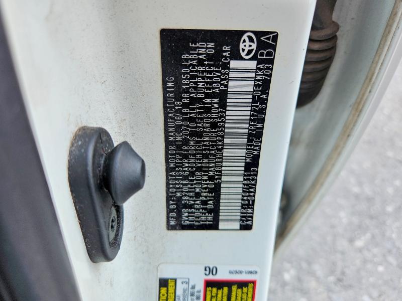 64948466 :رقم المزاد ، 5YFBURHE4KP859537 vin ، 2019 Toyota Corolla مزاد بيع