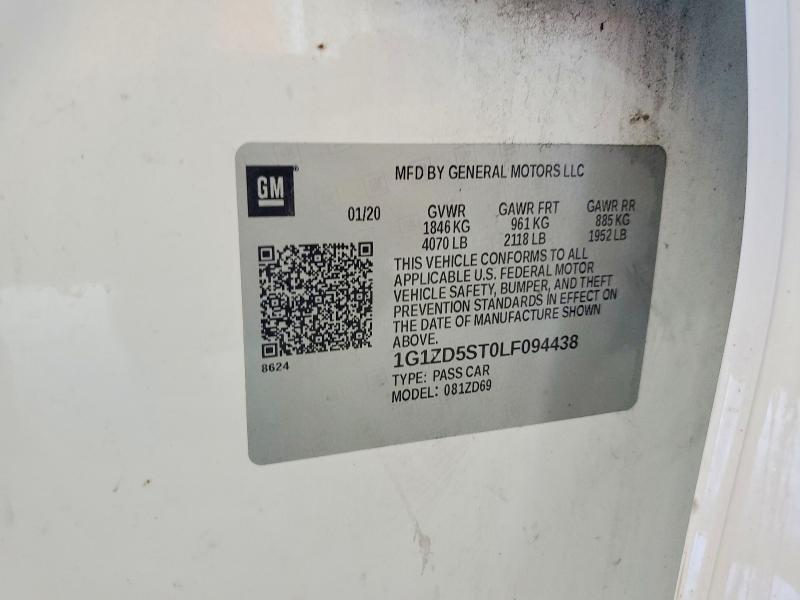 65582246 :رقم المزاد ، 1G1ZD5ST0LF094438 vin ، 2020 Chevrolet Malibu مزاد بيع