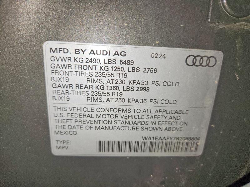 Aukcja sprzedaży 2024 Audi Q5, vin: WA1EAAFY7R2069804, numer aukcji: 67072906