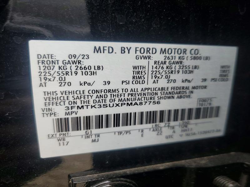 2023 Ford Mustang Mach-e მანქანა იყიდება აუქციონზე, vin: 3FMTK3SUXPMA87756, აუქციონის ნომერი: 66833536