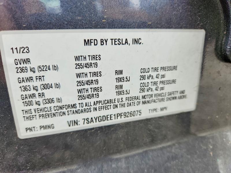 64031326 :رقم المزاد ، 7SAYGDEE1PF926075 vin ، 2023 Tesla Model Y مزاد بيع