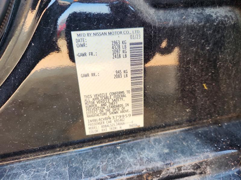 2023 Nissan Altima მანქანა იყიდება აუქციონზე, vin: 1N4BL4CV8PN379959, აუქციონის ნომერი: 64369336