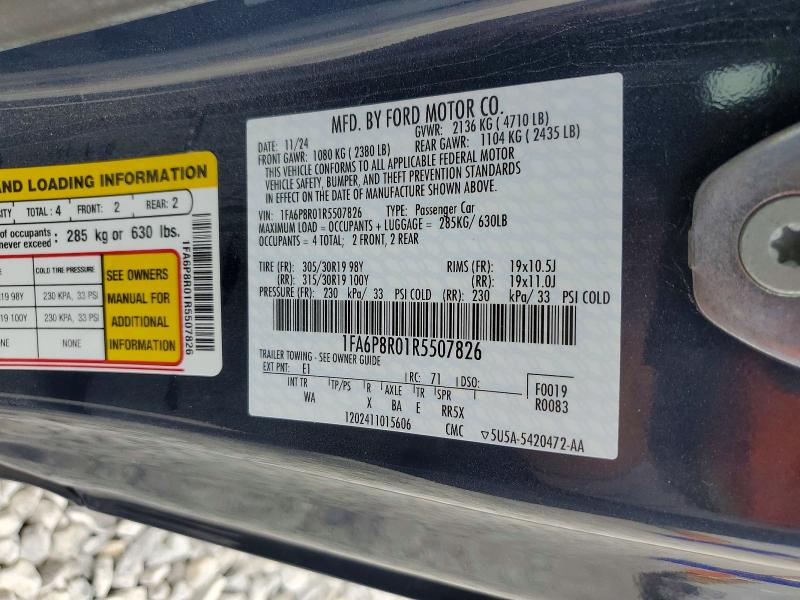 Продаж на аукціоні авто 2024 Ford Mustang, vin: 1FA6P8R01R5507826, номер лоту: 66913336