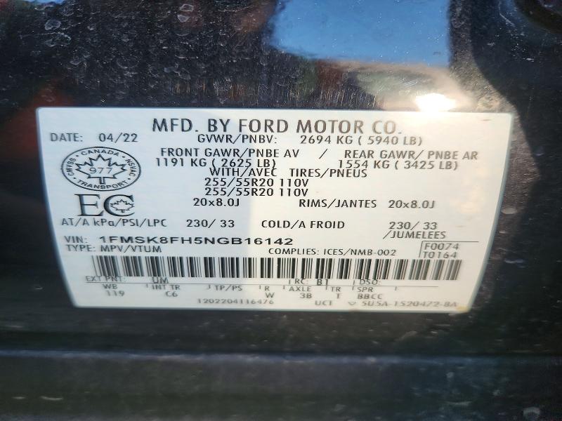 Продаж на аукціоні авто 2022 Ford Explorer, vin: 1FMSK8FH5NGB16142, номер лоту: 66123596