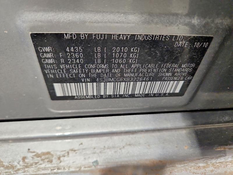 Продаж на аукціоні авто 2011 Subaru Legacy, vin: 4S3BMCG6XB3226461, номер лоту: 66241776