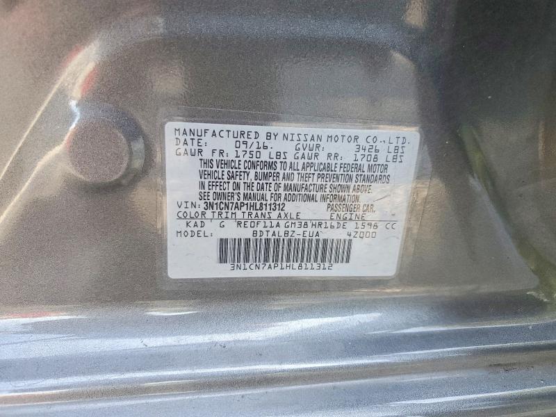 Продаж на аукціоні авто 2017 Nissan Versa, vin: 3N1CN7AP1HL811312, номер лоту: 63741526