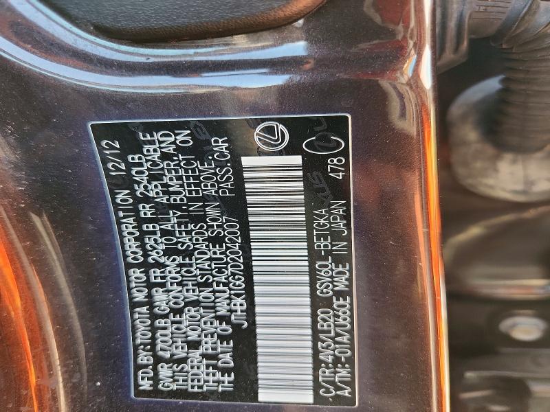 Aukcja sprzedaży 2013 Lexus Es, vin: JTHBK1GG7D2042007, numer aukcji: 63656966