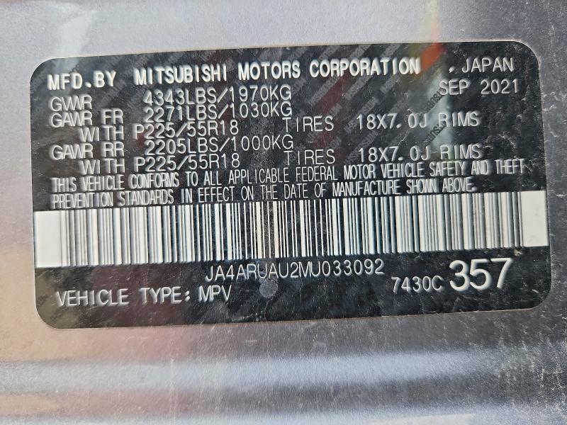 Aukcja sprzedaży 2021 Mitsubishi Outlander Sport, vin: JA4ARUAU2MU033092, numer aukcji: 63299866