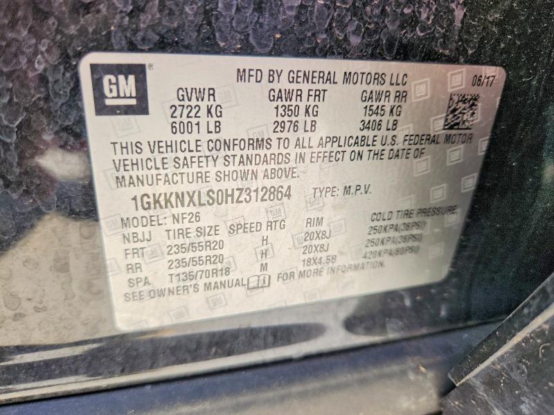 Продажа на аукционе авто 2017 Gmc Acadia, vin: 1GKKNXLS0HZ312864, номер лота: 62431236