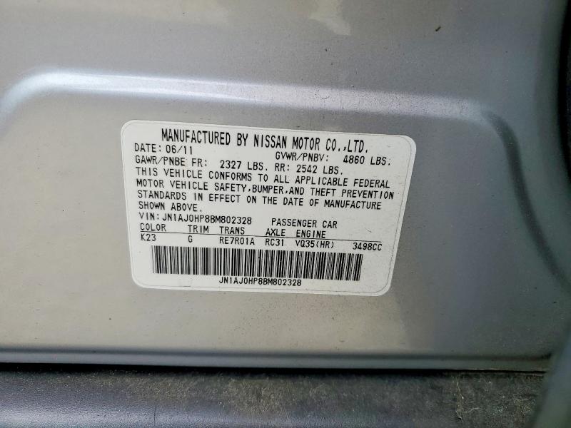 Aukcja sprzedaży 2011 Infiniti Ex35, vin: JN1AJ0HP8BM802328, numer aukcji: 65507256