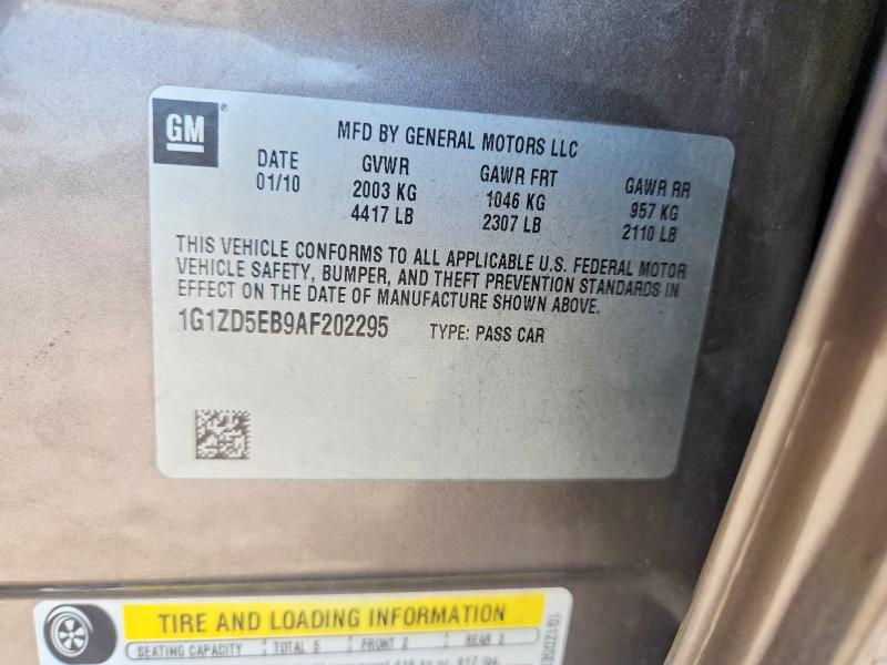 2010 Chevrolet Malibu მანქანა იყიდება აუქციონზე, vin: 1G1ZD5EB9AF202295, აუქციონის ნომერი: 63136536