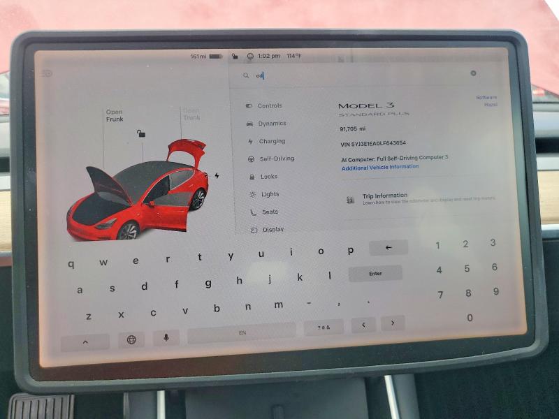 Продажа на аукционе авто 2020 Tesla Model 3, vin: 5YJ3E1EA0LF643654, номер лота: 66542706