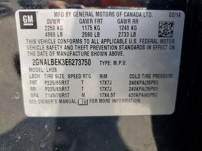 Продаж на аукціоні авто 2014 Chevrolet Equinox, vin: 2GNALBEK3E6273750, номер лоту: 64667676