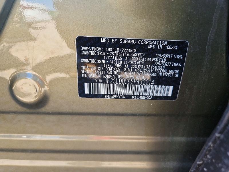 Aukcja sprzedaży 2025 Subaru Forester, vin: JF2SLDDC5SH432214, numer aukcji: 66252006