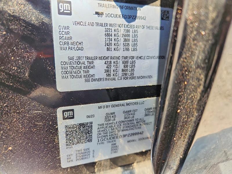 Продаж на аукціоні авто 2023 Chevrolet 1500 Silve, vin: 1GCUDEED3PZ299942, номер лоту: 64435656