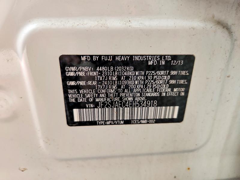 Aukcja sprzedaży 2014 Subaru Forester, vin: JF2SJAEC4EH534918, numer aukcji: 65670336