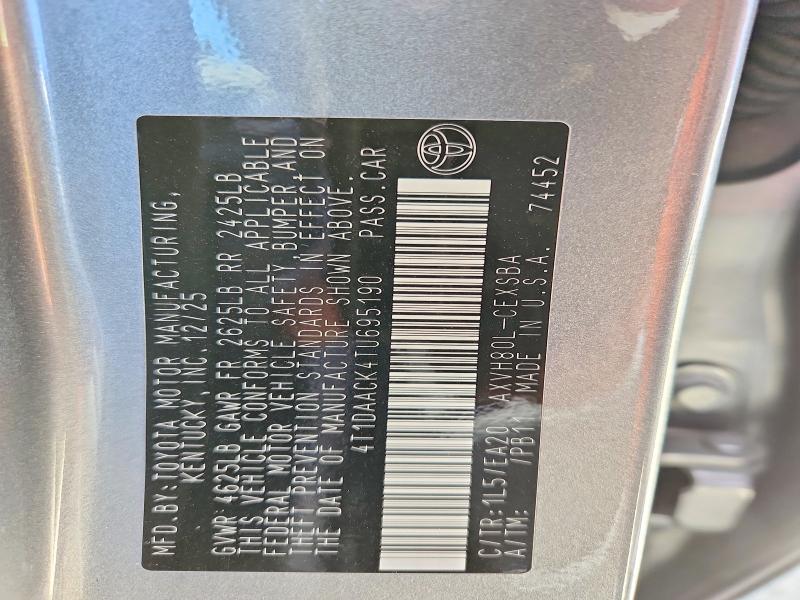 2026 Toyota Camry მანქანა იყიდება აუქციონზე, vin: 4T1DAACK4TU695190, აუქციონის ნომერი: 66091396