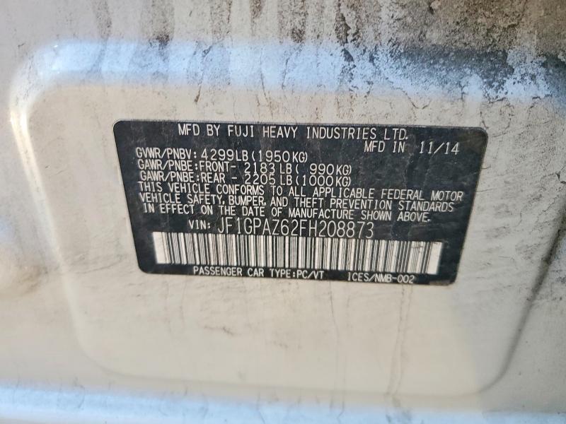 2015 Subaru Impreza მანქანა იყიდება აუქციონზე, vin: JF1GPAZ62FH208873, აუქციონის ნომერი: 66097396