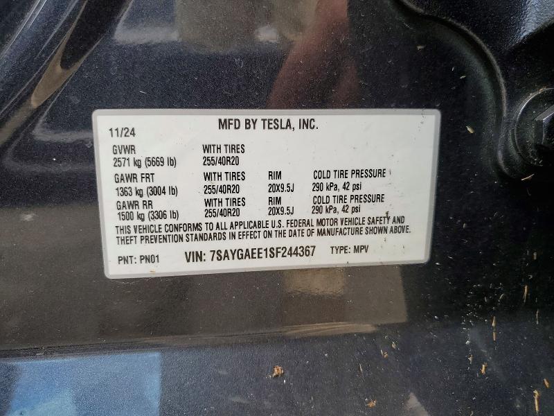 Aukcja sprzedaży 2025 Tesla Model Y, vin: 7SAYGAEE1SF244367, numer aukcji: 64834786