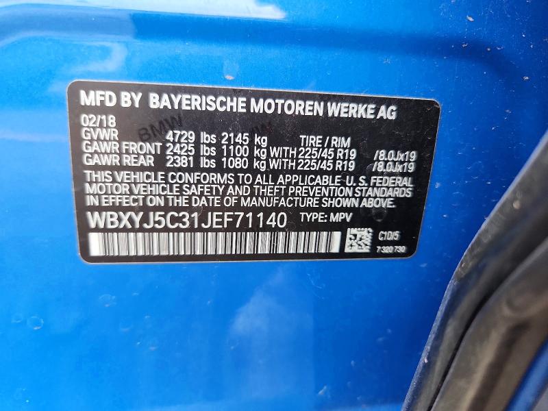 Продаж на аукціоні авто 2018 Bmw X2, vin: WBXYJ5C31JEF71140, номер лоту: 65649096