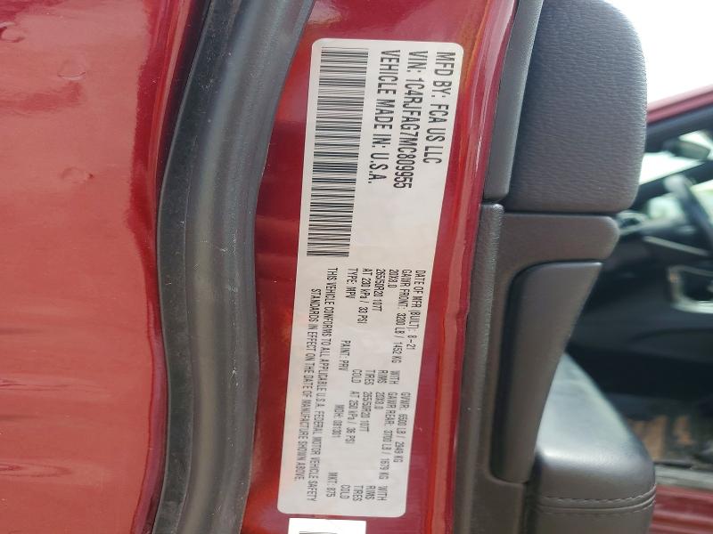 Aukcja sprzedaży 2021 Jeep Grand Cherokee, vin: 1C4RJFAG7MC809955, numer aukcji: 66300736