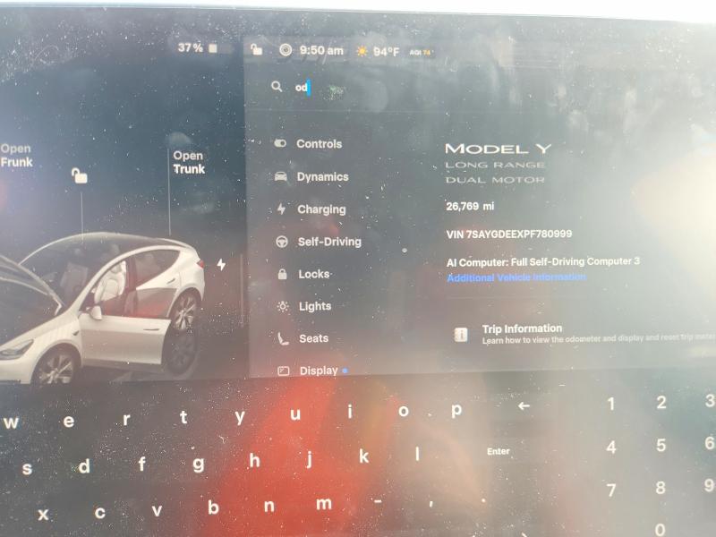Aukcja sprzedaży 2023 Tesla Model Y, vin: 7SAYGDEEXPF780999, numer aukcji: 63494226