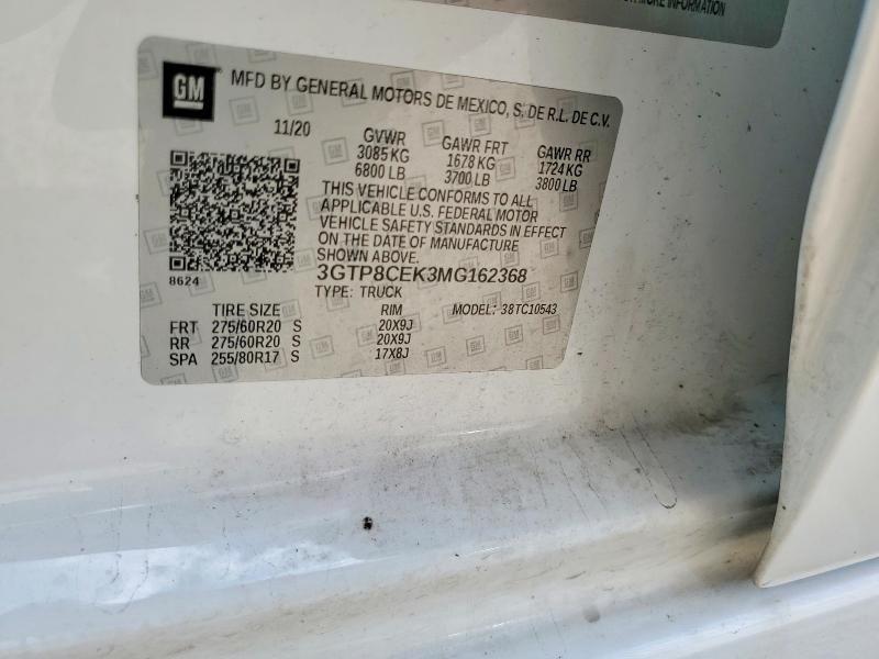 Продаж на аукціоні авто 2021 Gmc Sierra, vin: 3GTP8CEK3MG162368, номер лоту: 64958456