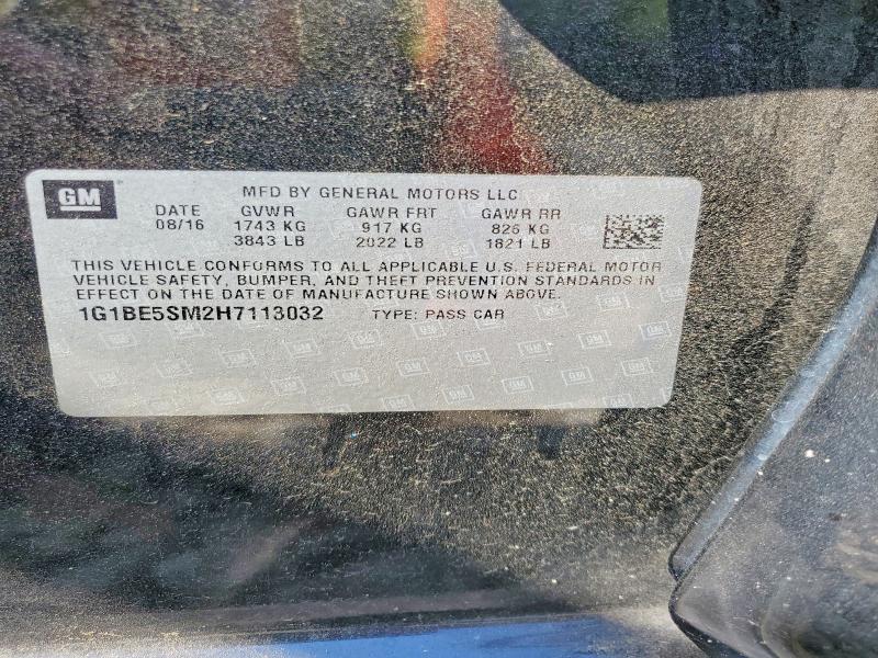 2017 Chevrolet Cruze მანქანა იყიდება აუქციონზე, vin: 1G1BE5SM2H7113032, აუქციონის ნომერი: 66573446