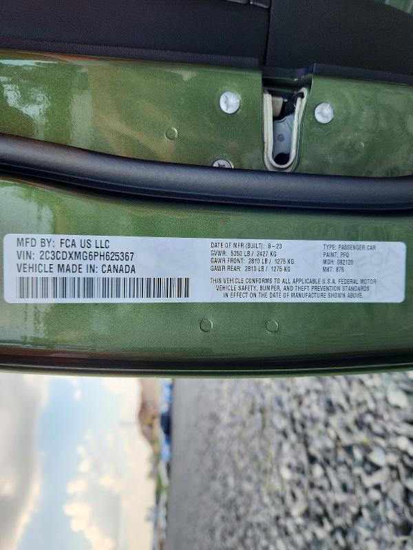 63846266 :رقم المزاد ، 2C3CDXMG6PH625367 vin ، 2023 Dodge Charger مزاد بيع