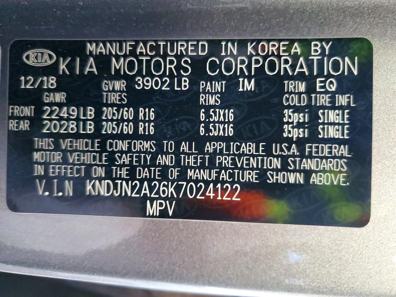 Auction sale of the 2019 Kia Soul, vin: KNDJN2A26K7024122, lot number: 65869506