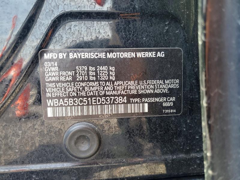 2014 Bmw 535 მანქანა იყიდება აუქციონზე, vin: WBA5B3C51ED537384, აუქციონის ნომერი: 66653306