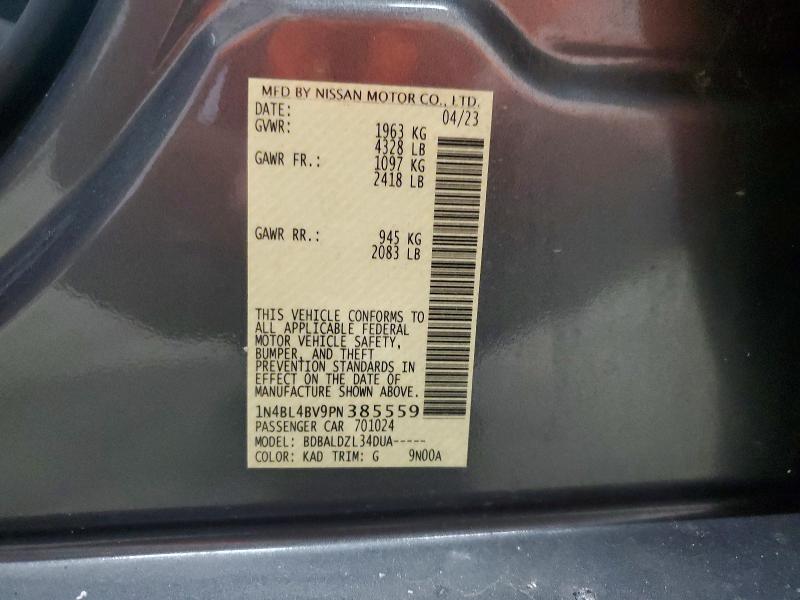 Продажа на аукционе авто 2023 Nissan Altima, vin: 1N4BL4BV9PN385559, номер лота: 64573406