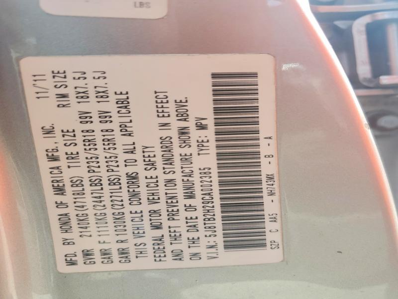 60719046 :رقم المزاد ، 5J8TB2H29CA002385 vin ، 2012 Acura Rdx مزاد بيع