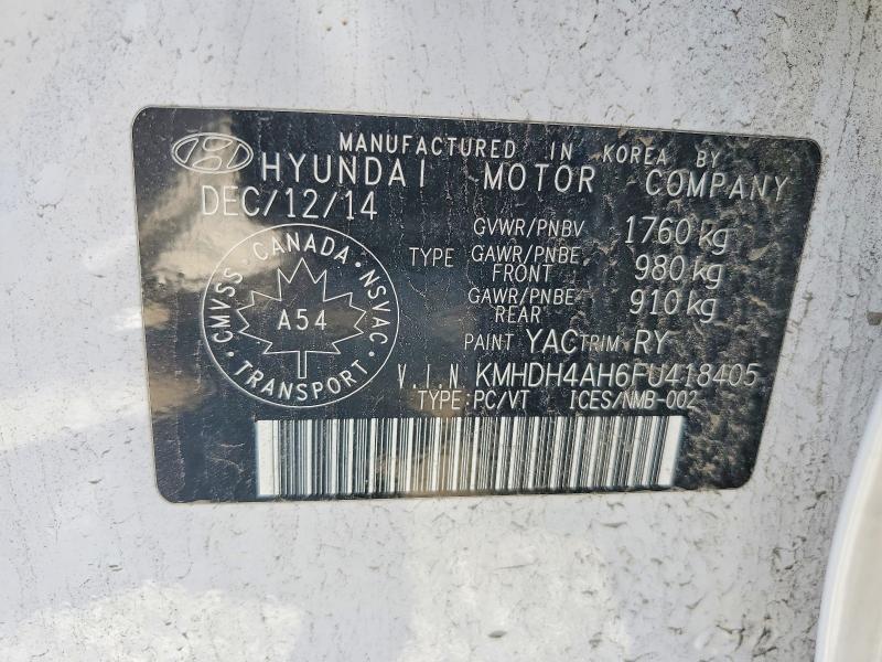 Продажа на аукционе авто 2015 Hyundai Elantra, vin: KMHDH4AH6FU418405, номер лота: 63814636