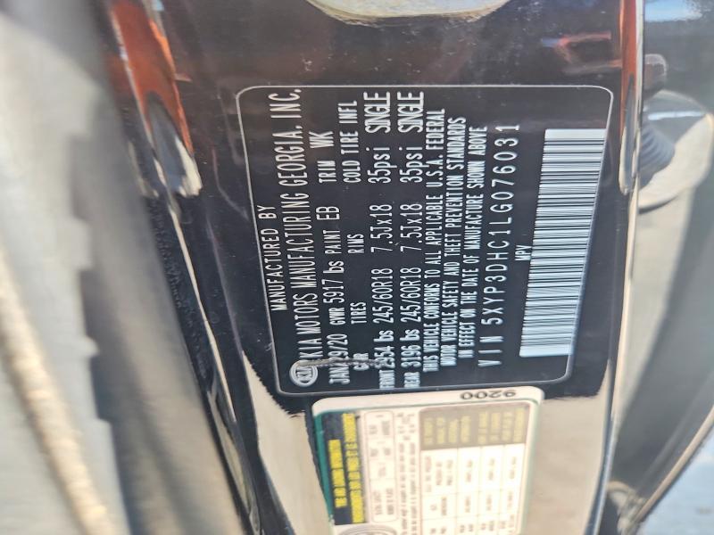 2020 Kia Telluride მანქანა იყიდება აუქციონზე, vin: 5XYP3DHC1LG076031, აუქციონის ნომერი: 66295526