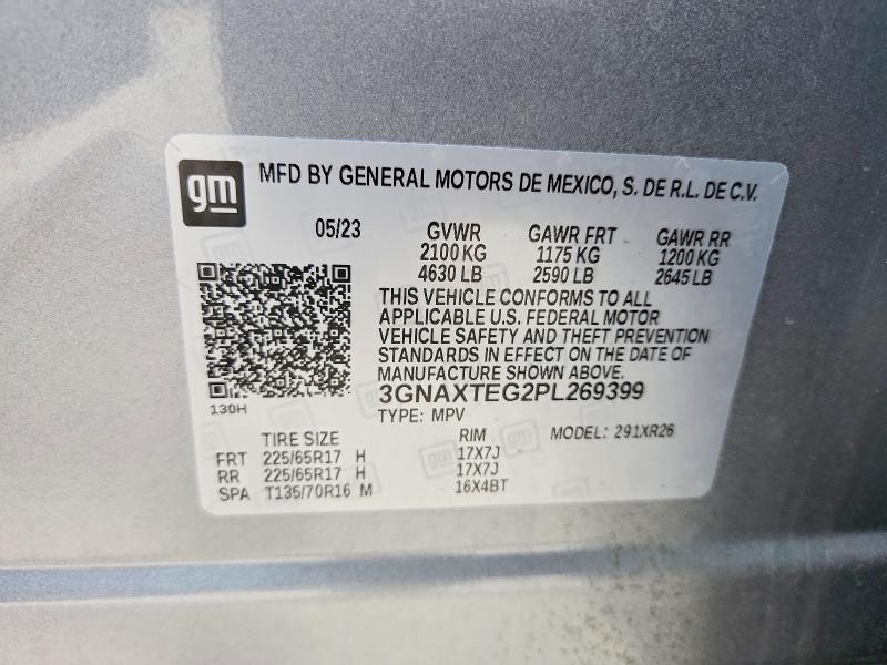 64782836 :رقم المزاد ، 3GNAXTEG2PL269399 vin ، 2023 Chevrolet Equinox مزاد بيع